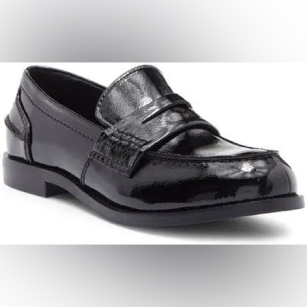 Jeffrey Campbell Black Leather Penny Loafers Size 11 never worn